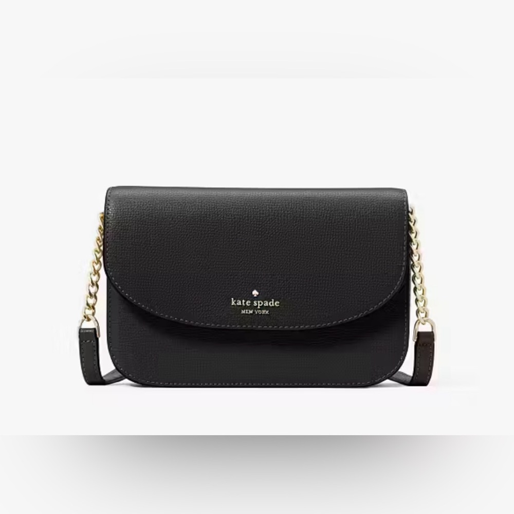 Kate Spade NWT Kristi Leather with Chain Crossbody - Black